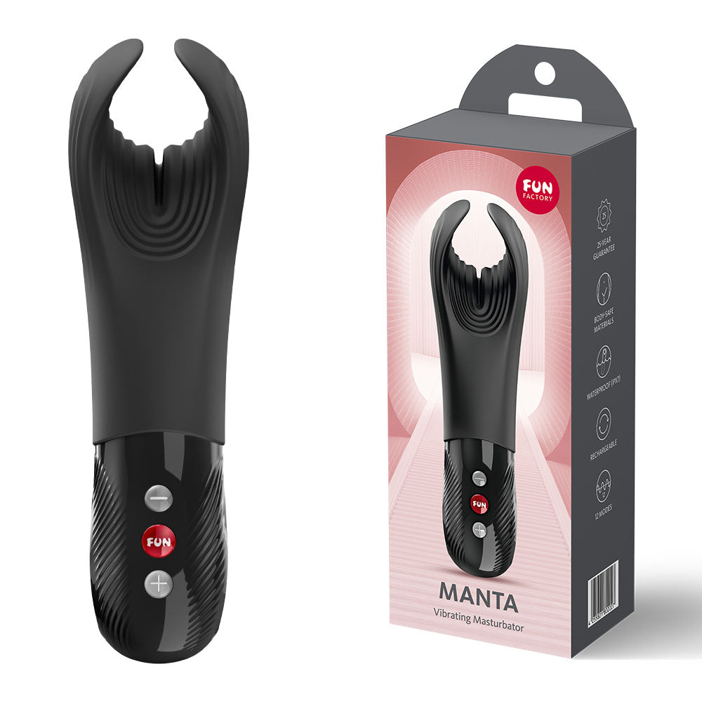 Fun Factory MANTA Rechargeable Unisex Vibrating Masturbator - - Masturbators and Strokers