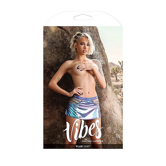 Vibes Plur Holographic Skirt by Fantasy Lingerie - G-Strings, Panties and Shorts