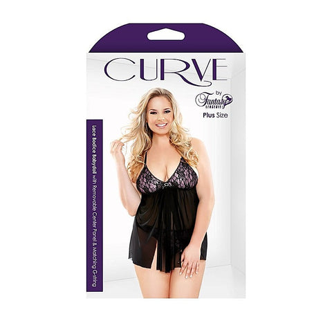 Curve Lace Bodice Babydoll & G-String by Fantasy Lingerie - Babydolls and Chemises