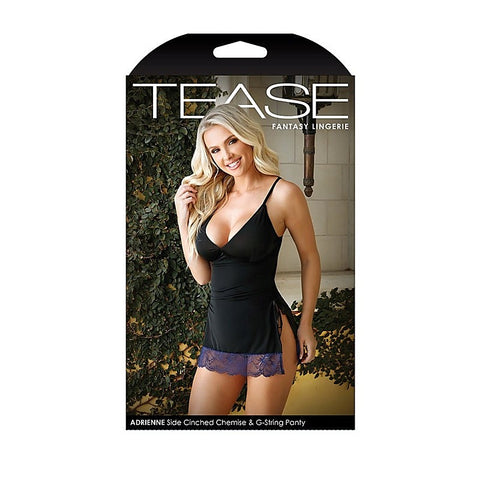 TEASE ADRIENNE Cinched Chemise & G-String - Babydolls and Chemises