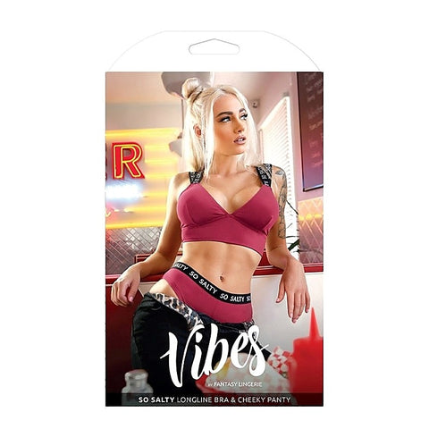 Fantasy Lingerie VIBES SO SALTY Luxurious Longline Bra & Cheeky Panty Set - Bras and Bra Sets