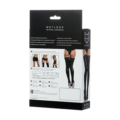 Premium Glossy Eliza Wetlook Stockings by ToyFa - Her Fetish