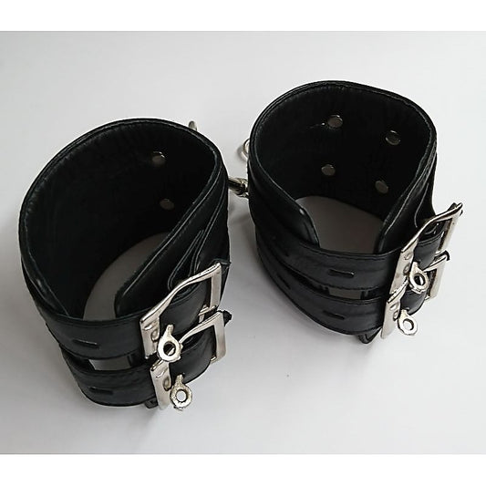 NY Bondage Club Leather Ankle Cuffs by Hell's Couture - Cuffs and Restraints