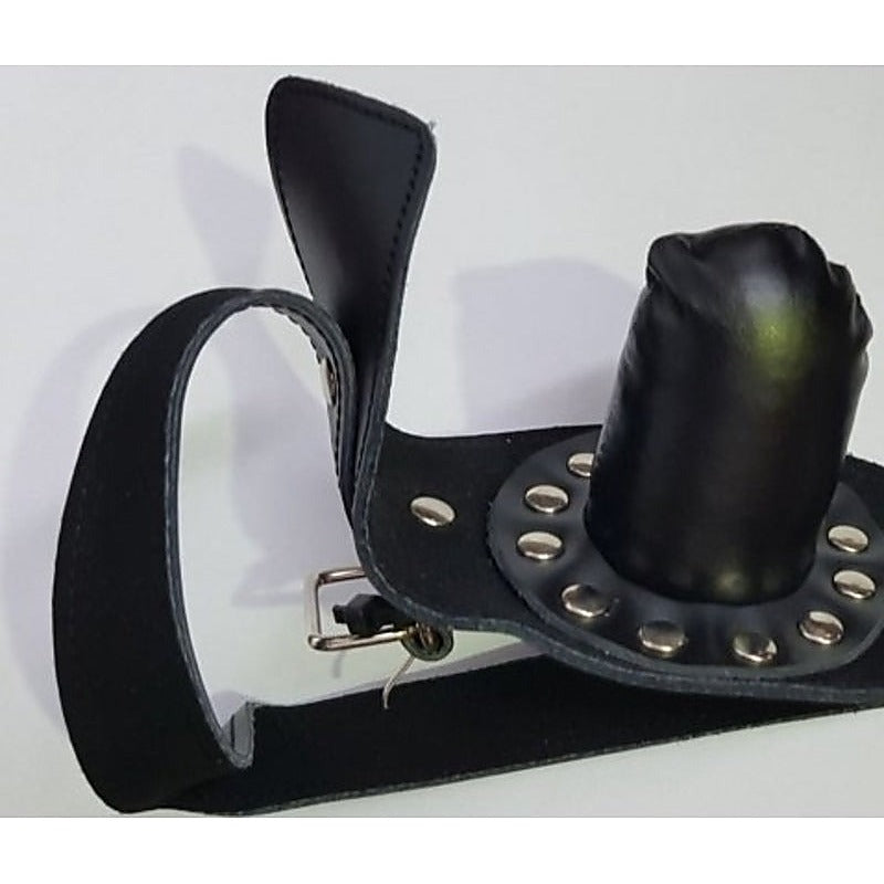 Leather Studded Insertable Gag by Hell's Couture - Bondage Gags and Bits