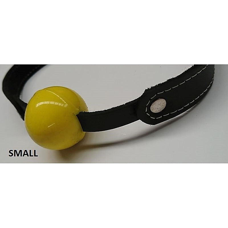 Amour Bondage Gag & Yellow Rubber Ball by Hell's Couture - Bondage Gags and Bits