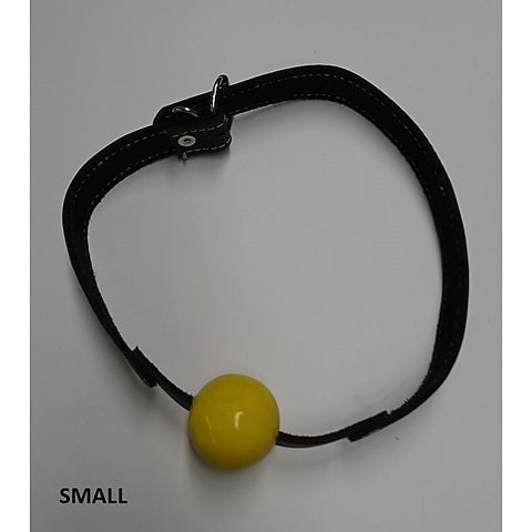 Amour Bondage Gag & Yellow Rubber Ball by Hell's Couture - Bondage Gags and Bits