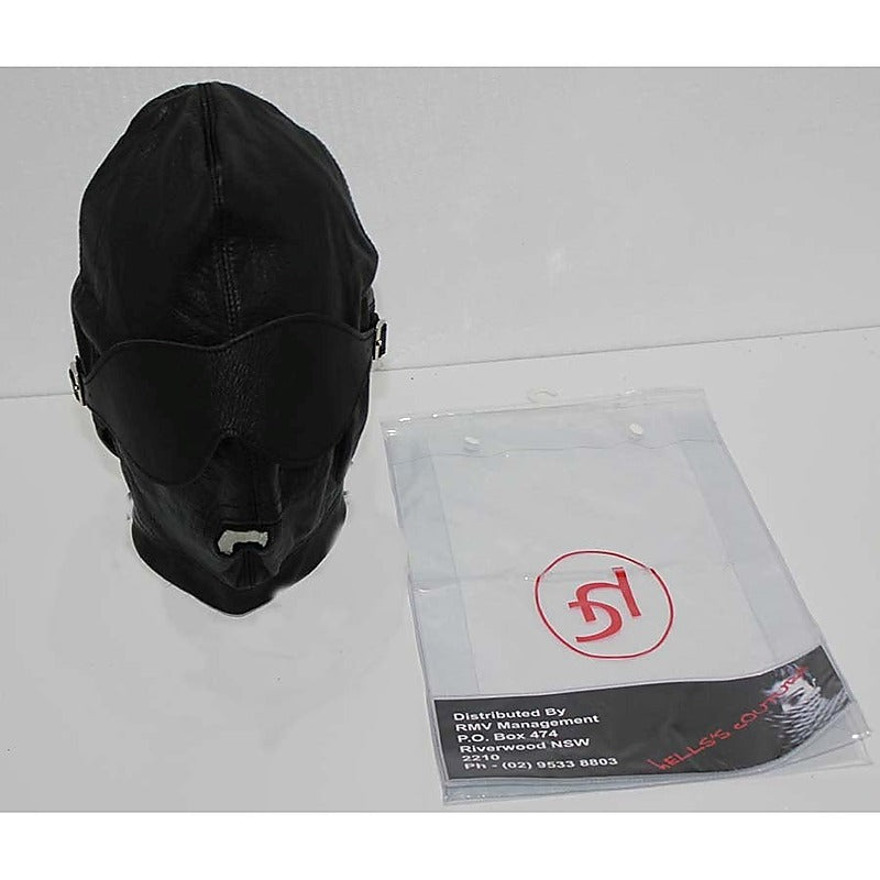 Premium Leather Bondage Hood by Hell's Couture - Bondage Hoods