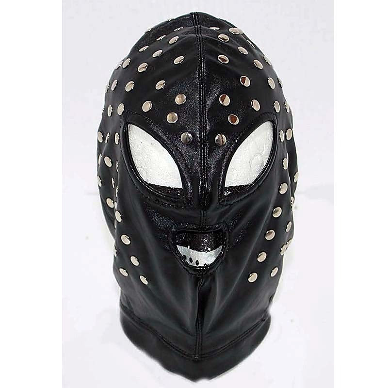 Achilles Extreme Studded Leather BDSM Hood by Hell's Couture - Bondage Hoods
