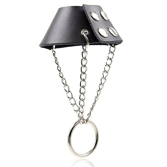 Leather Parachute Ball Stretcher by BDStyle - Ball and Cock Toys