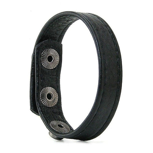 Three-Snap Buckle Leather Cock Ring by Hell's Couture - Cock Rings