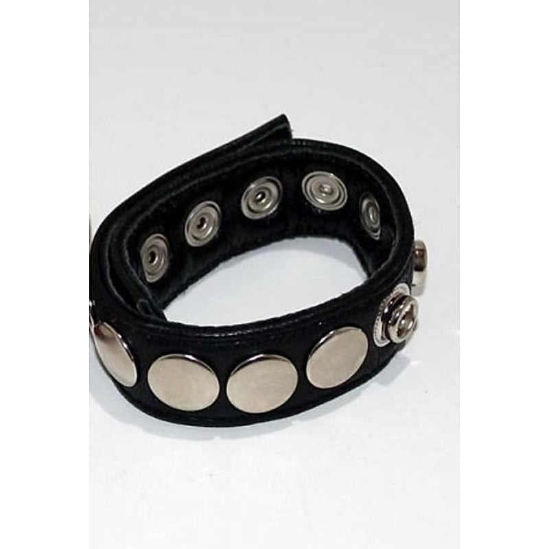 8 Speed Red Leather Cock Ring by Hell's Couture - Ball and Cock Toys