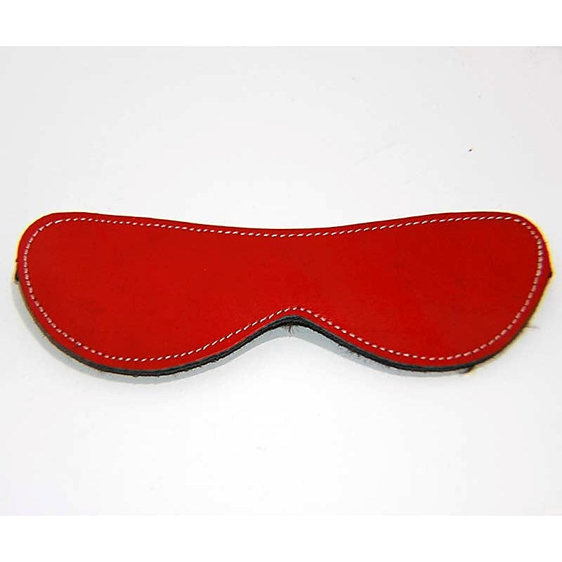 Hells Couture Fur Lined Leather Blindfold Red Sensory Deprivation - Fancy Dress Ups