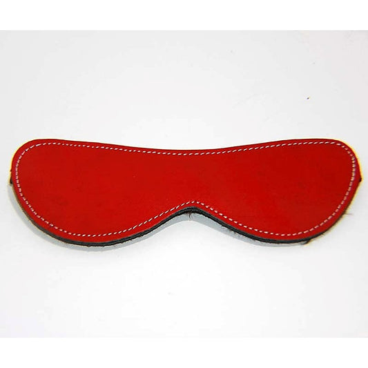 Fur Lined Leather Blindfold Red by Hell's Couture - Fancy Dress Ups