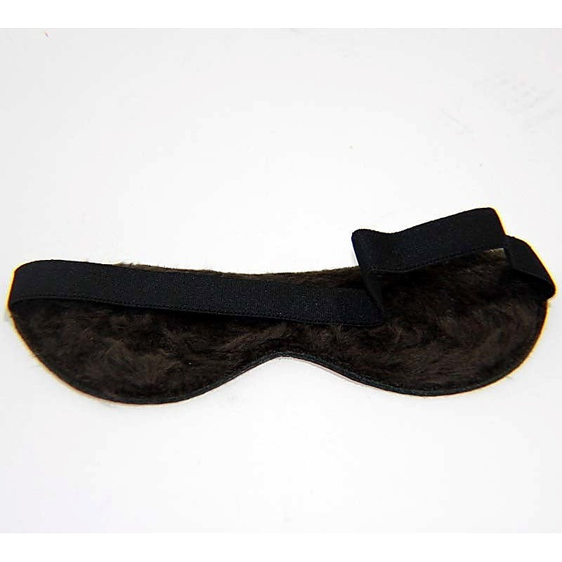 Hells Couture Fur Lined Leather Blindfold Red Sensory Deprivation - Fancy Dress Ups
