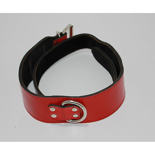 Passion-Igniting Adjustable Red Leather Collar - Collars and Leads