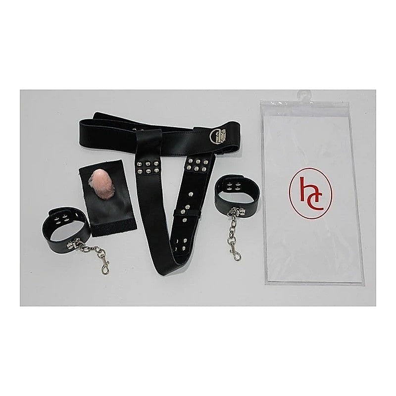 Chastity Waist Harness with Butt Plug by Hell's Couture - Male Chastity