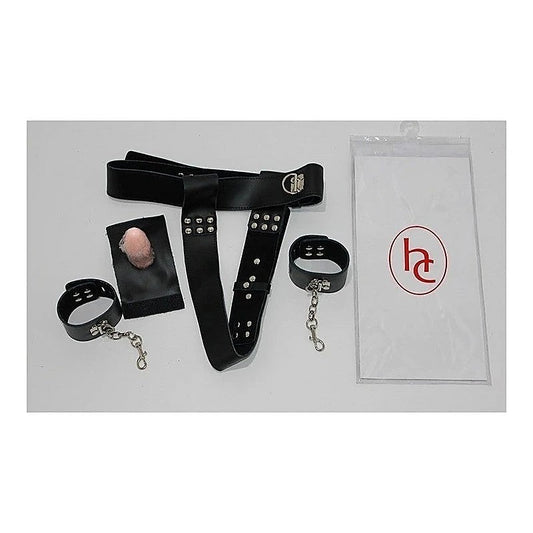 Chastity Waist Harness with Butt Plug by Hell's Couture - Male Chastity