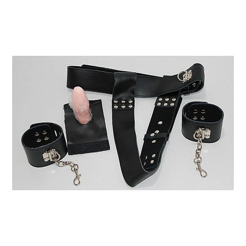 Chastity Waist Harness with Butt Plug by Hell's Couture - Male Chastity