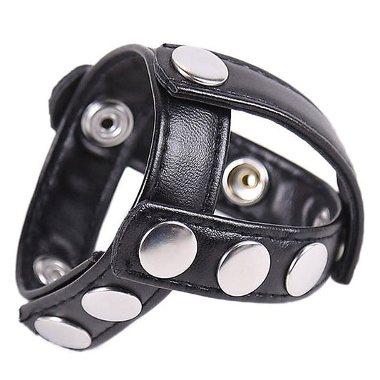 Leather Cock Ring & Ball Divider by Hell's Couture - Cock Rings