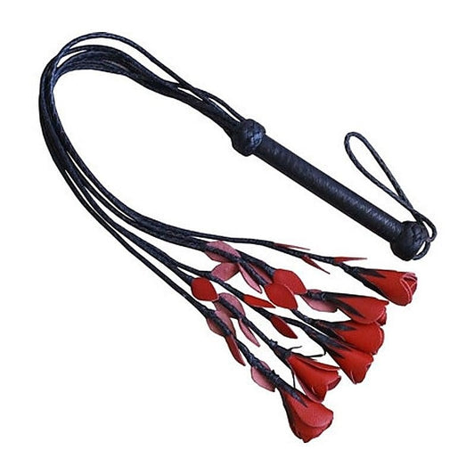 House of Harlot Flogger Black Leather Six Tails - Whips And Crops