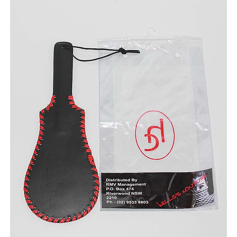 Whipped Ass Oval Leather Paddle 35cm by Hell's Couture - Paddles And Slappers