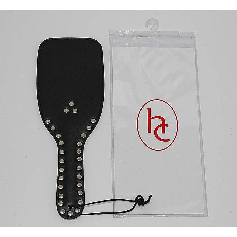 Wide Ping-Pong Studded Leather Paddle by Hell's Couture - Paddles And Slappers