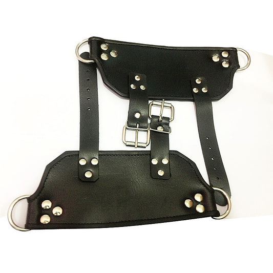 Nailed Hard Foot Leather Suspender by Hell's Couture - Spreaders and Hangers