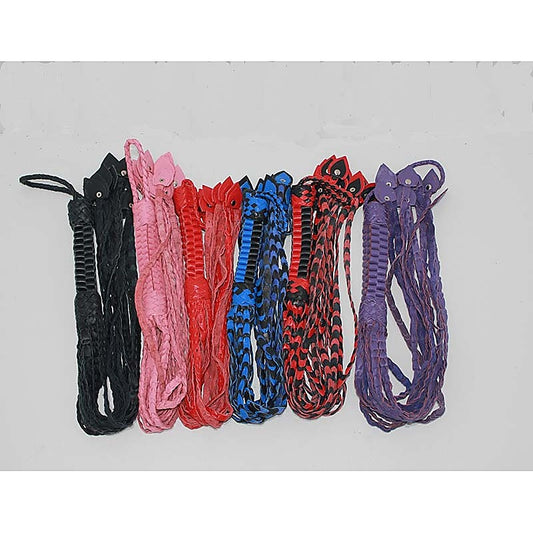 Whippa Leather Flogger with Braided Handle by Hell's Couture - Whips And Crops