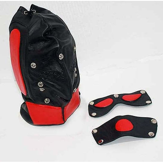 Superhero Leather BDSM Hood by Hell's Couture - Bondage Hoods