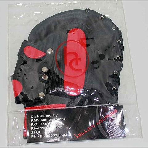 Superhero Leather BDSM Hood by Hell's Couture - Bondage Hoods