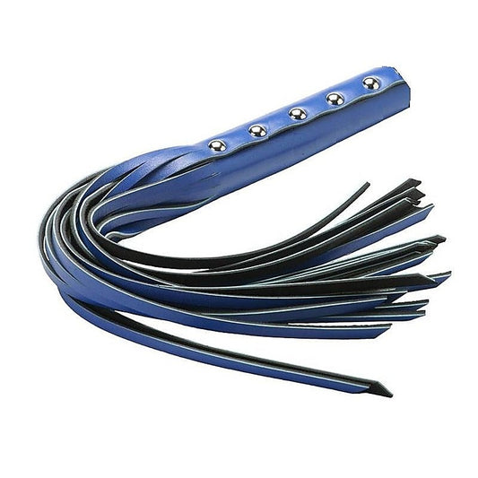 BDSM Blue Leather Whip by Hell's Couture - Whips And Crops