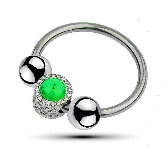 Harry Guy Glans Ring With Green Gem by BDStyle - Cock Rings