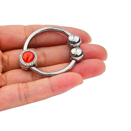 Harry Guy Glans Ring With Red Gem by BDStyle - Cock Rings