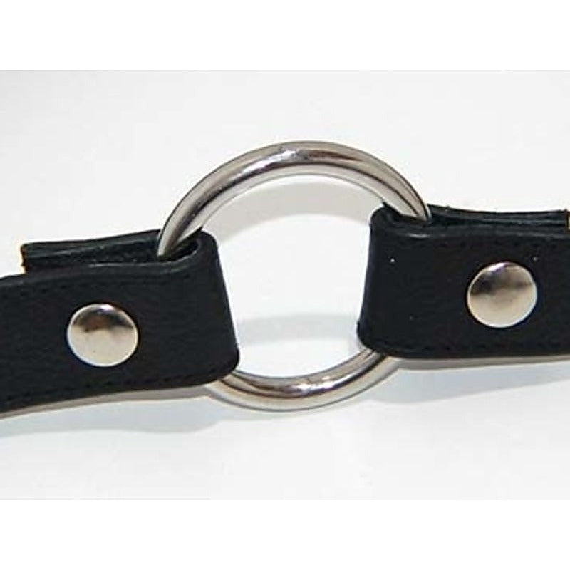 Leather Gag With Removable Metal O Ring by Hell's Couture - Bondage Gags and Bits