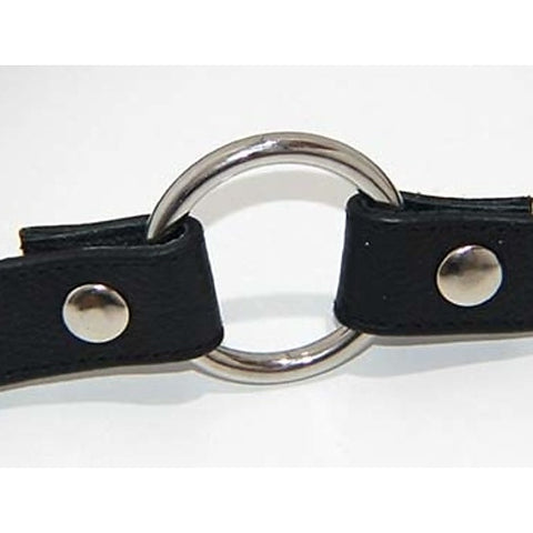 Leather Gag With Removable Metal O Ring by Hell's Couture - Bondage Gags and Bits