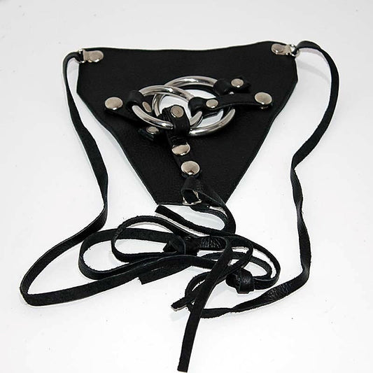 Dual Cock Ring Strap On Harness by Hell's Couture - Strap On Sextoys