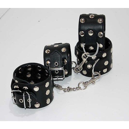 Xtreme Leather Studded Wrist & Ankle Cuffs - Cuffs and Restraints