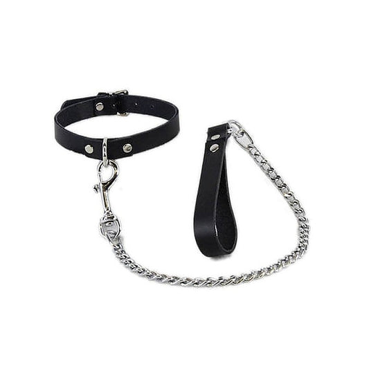Slave Bondage Collar with Lead by Hell's Couture - Collars and Leads