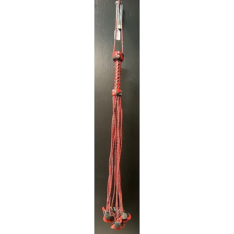 Hells Couture Cat o 9 Tails Flogger with Flower Tips Leather BDSM Whip - Whips And Crops