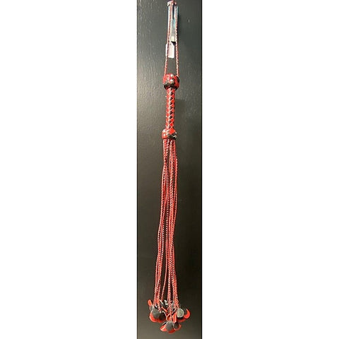 Hells Couture Cat o 9 Tails Flogger with Flower Tips Leather BDSM Whip - Whips And Crops