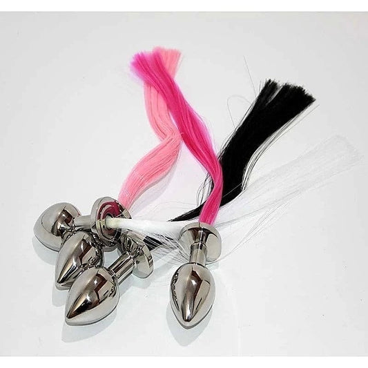 Enchanting Faux Horse Tail Metal Butt Plug - Butt Plugs