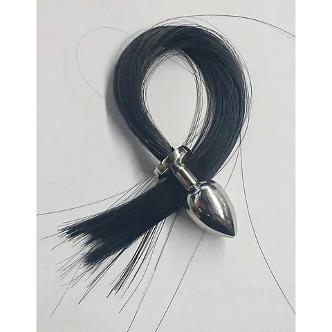 Enchanting Faux Horse Tail Metal Butt Plug by Hell's Couture - Butt Plugs