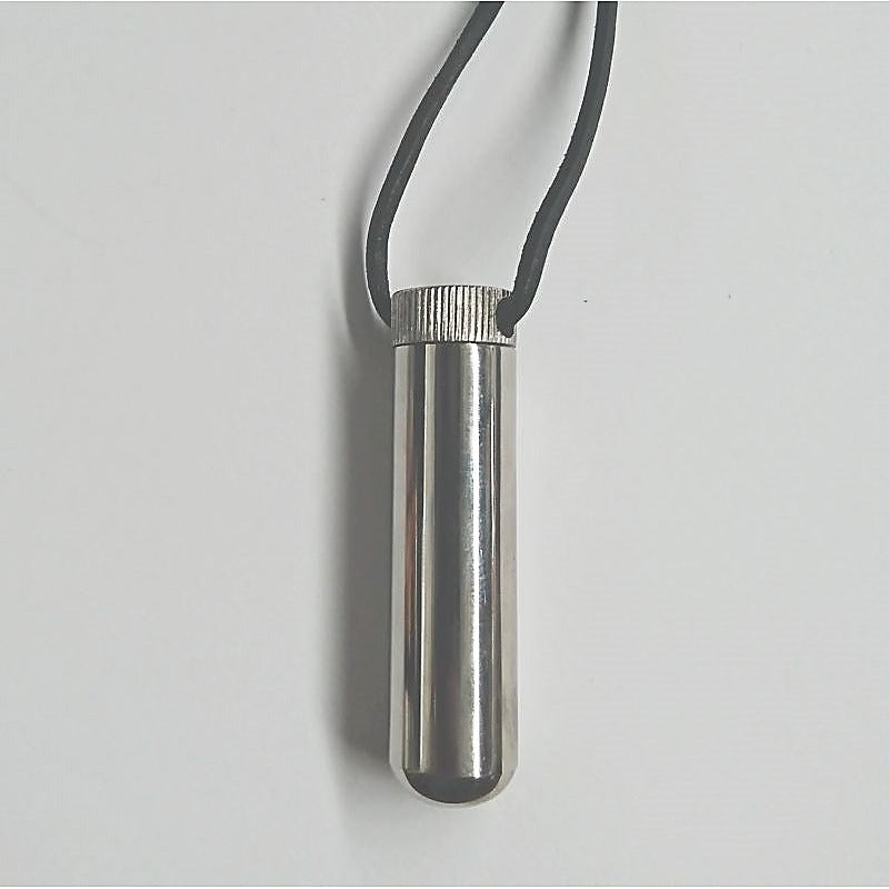 Steel Inhaler on BDSM Play Leather Cord by Hell's Couture - Steel Sex Toys