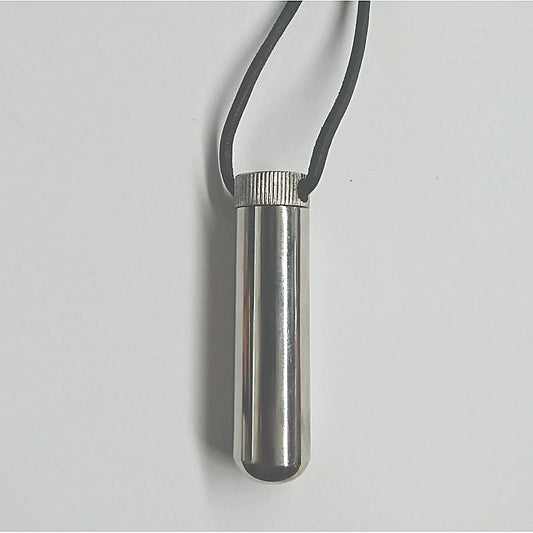 Steel Inhaler on BDSM Play Leather Cord by Hell's Couture - Steel Sex Toys