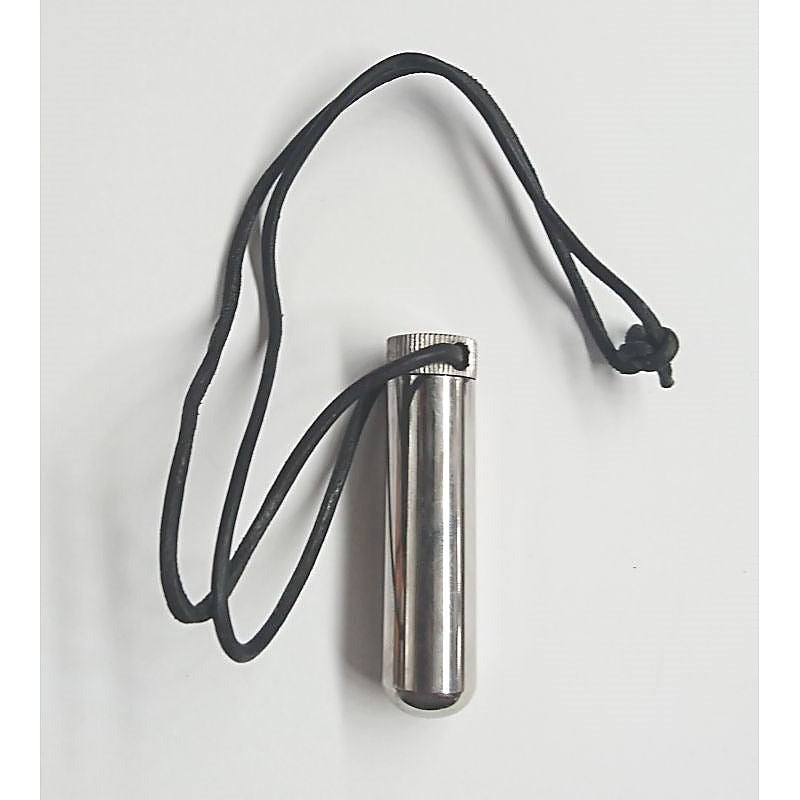 Steel Inhaler on BDSM Play Leather Cord by Hell's Couture - Steel Sex Toys