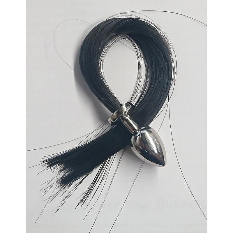 Faux Horse Tail Large Steel Butt Plug by Hell's Couture - Steel Sex Toys