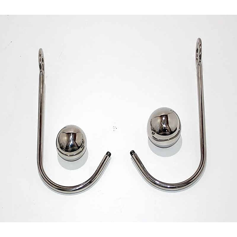 Well Hung Steel Anal Hook by Hell's Couture - Anal Beads and Balls