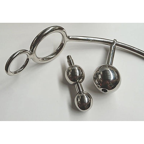 Triple Ball Anal Hook With Double Cock Ring - Cock Rings