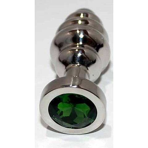 Ribbed Jewelled Butt Plug Small by Hell's Couture - Fancy Dress Ups