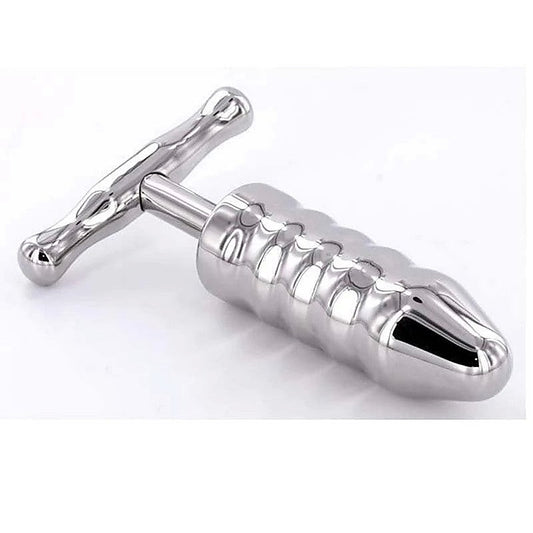 Steel Anal Rammer & T-Bar 4 Rings Handle by Hell's Couture - Anal Dildos